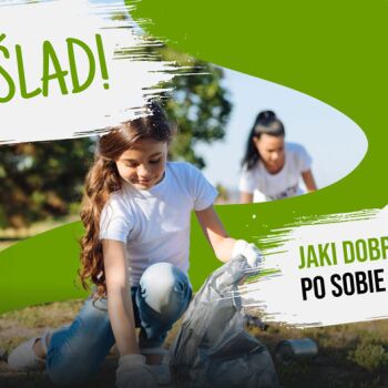 Dwie dziewczynki zbierają śmieci i odpady