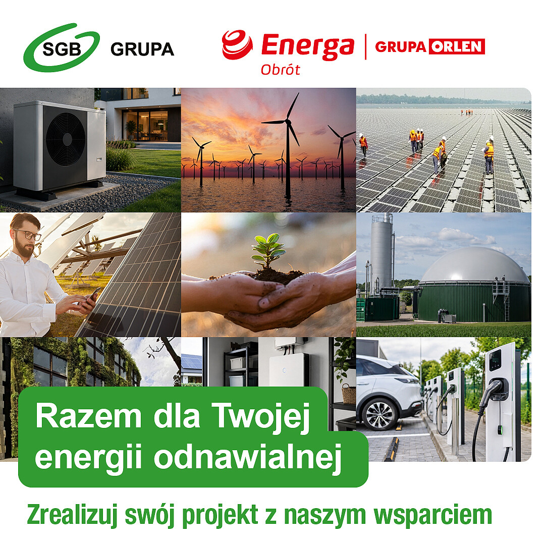 kolaż obrazów dotyczących energii odnawialnej